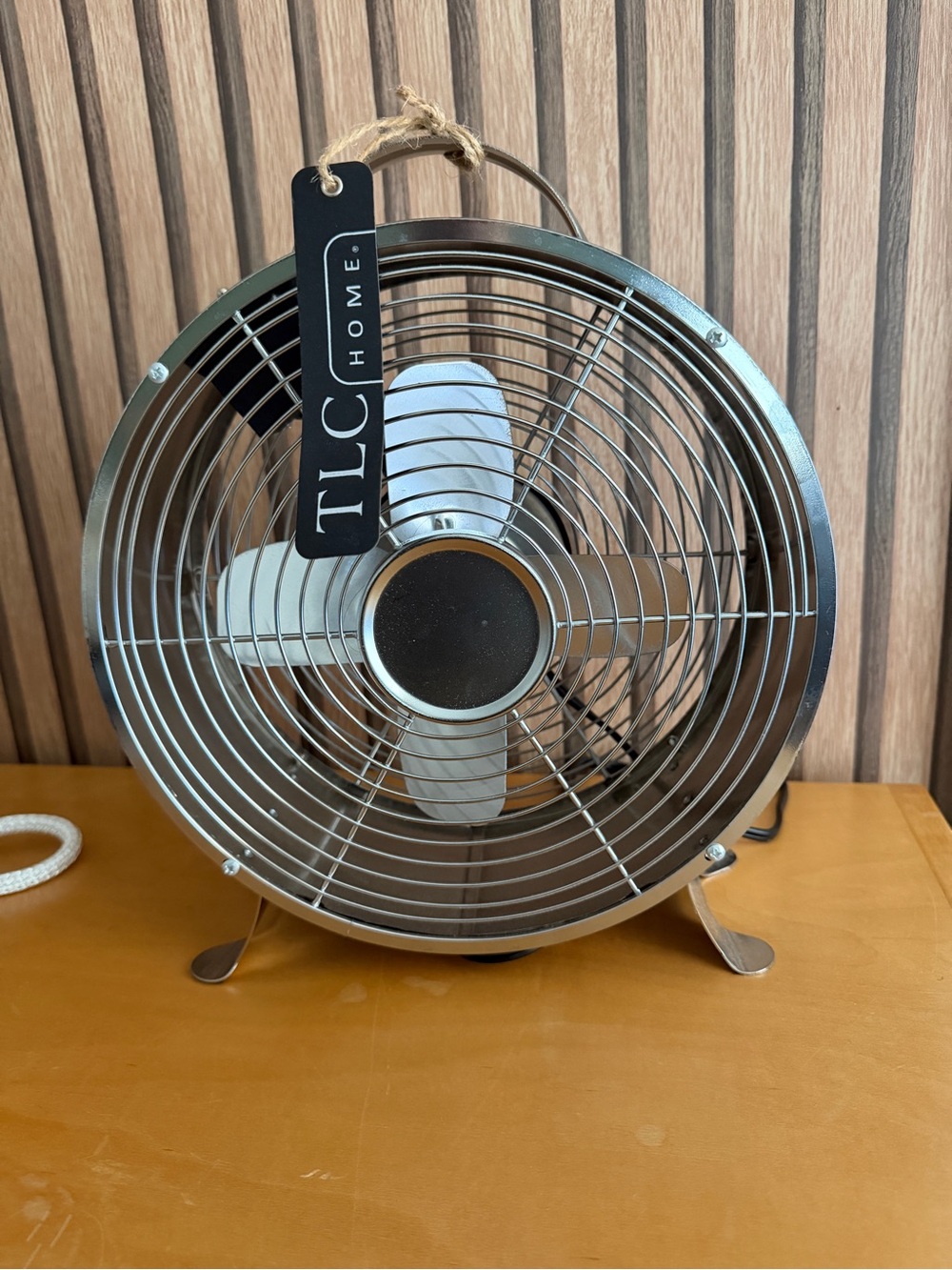 TLC Home Silver Retro Metal Desk Fan